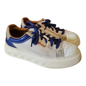 Tory Burch Ladybug Cream and Blue Sneaker with Box 8.5